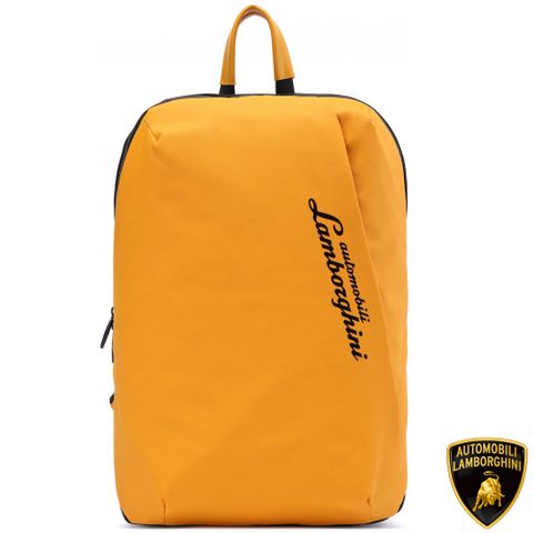 【Automobili Lamborghini】頂級義大利超跑休閒後背包 限量2折 LBZA00382T 全新專櫃展示品 (黃色)