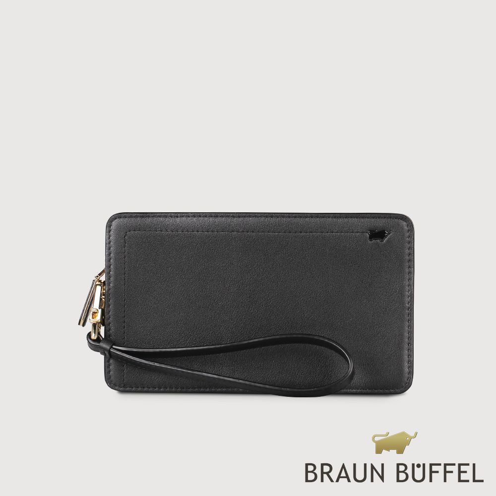 BRAUN BUFFEL 德國小金牛 台灣總代理 娜娜 萬用包-黑色/BF810-700-BK