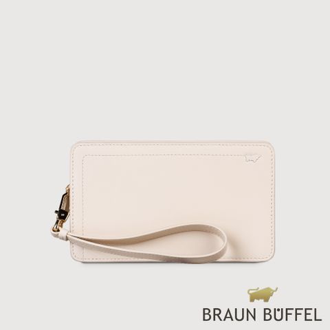 BRAUN BUFFEL 德國小金牛 台灣總代理 娜娜 萬用包-粉筆白/BF810-700-CK