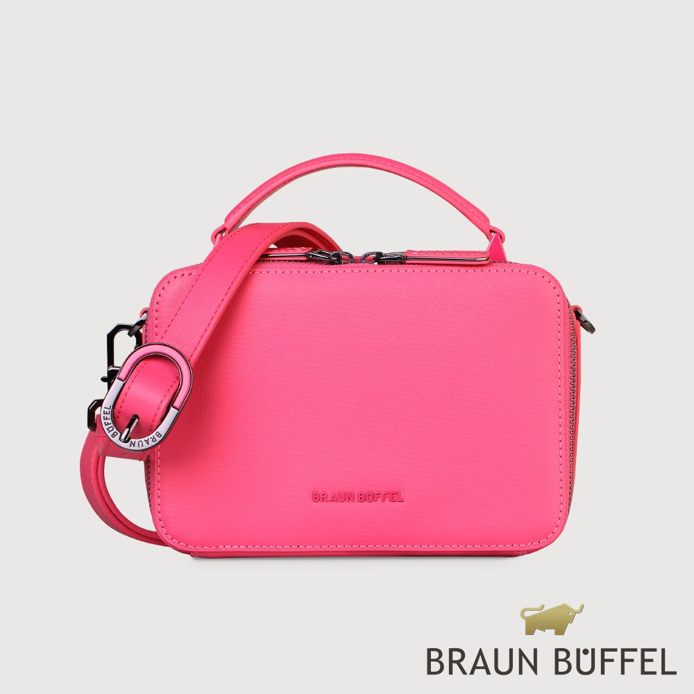 BRAUN BUFFEL 德國小金牛 台灣總代理 蔚藍 斜背包-亮粉紅色/BF821-11-LP