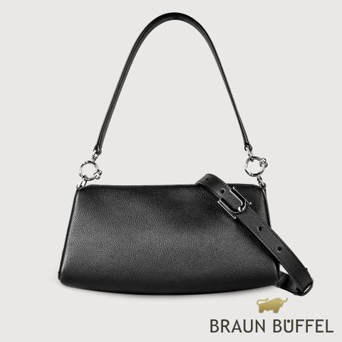 BRAUN BUFFEL 德國小金牛 台灣總代理 裏特科 肩包-黑色/BF830-26-BK