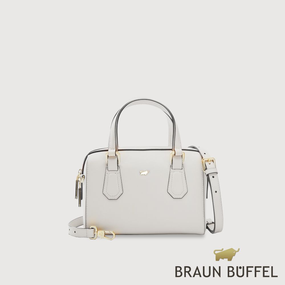 BRAUN BUFFEL 德國小金牛 台灣總代理 科蘿-A 小型斜背包-米白/BF834-35-BG