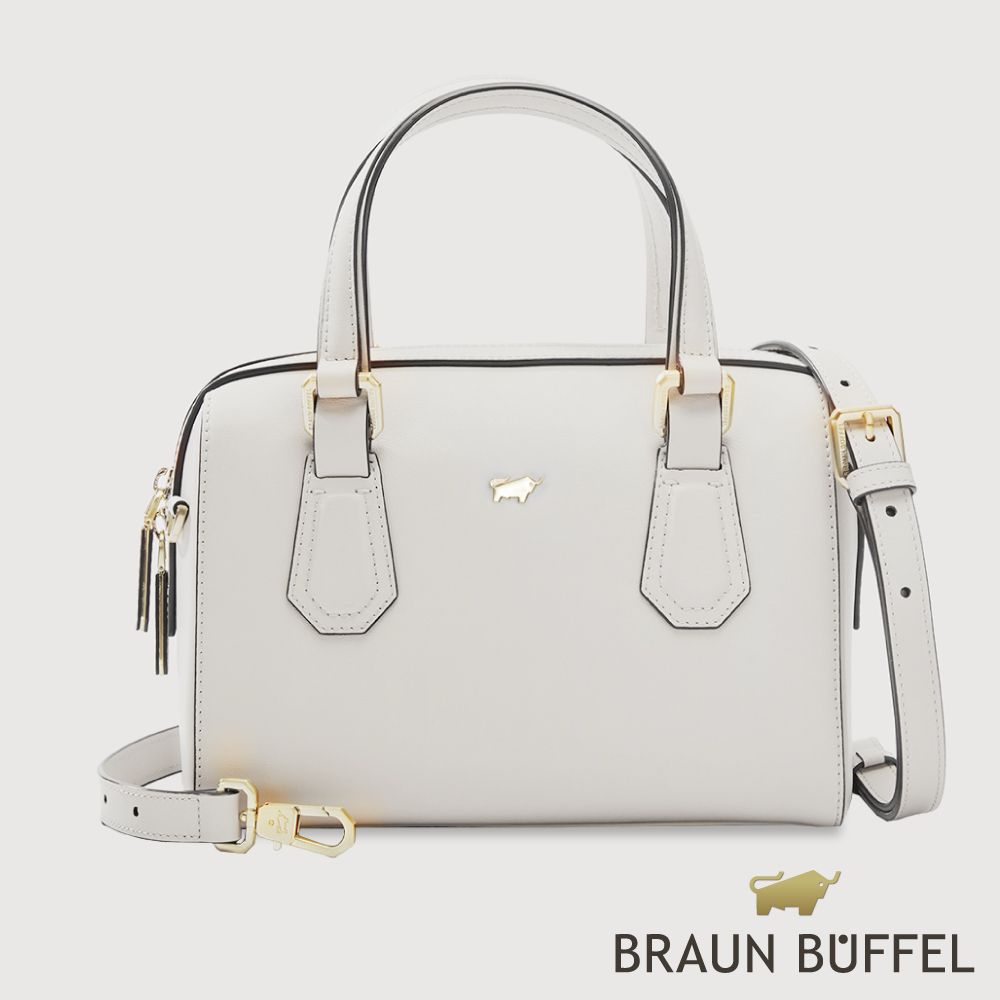 BRAUN BUFFEL 德國小金牛 台灣總代理 科蘿-A 斜背包-米白/BF834-36-BG