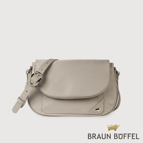 【BRAUN BUFFEL 德國小金牛】台灣總代理 瑪普爾 斜背包-卡其色/BF837-13-KA