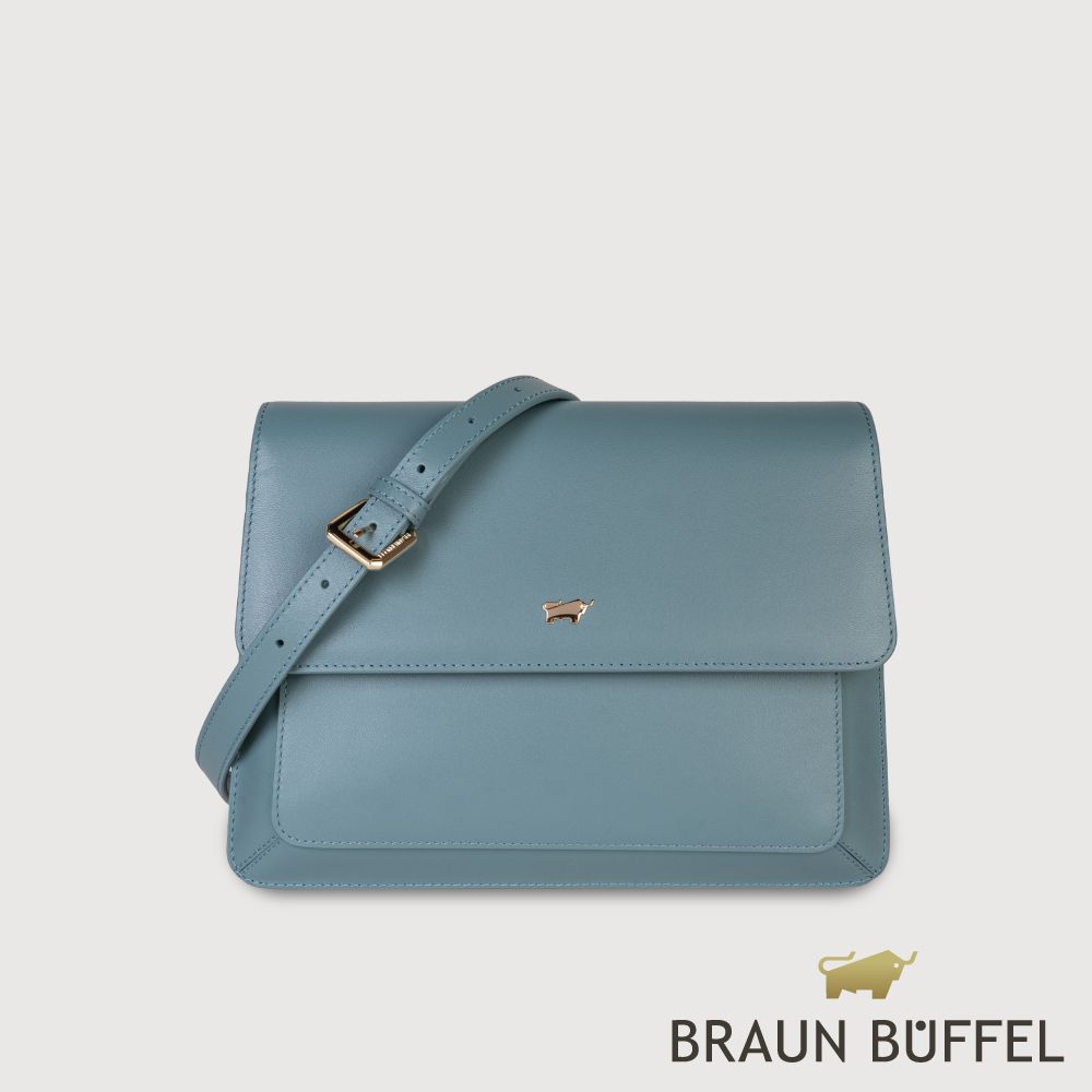  【BRAUN BUFFEL 德國小金牛】台灣總代理 艾拉 肩包-大西洋藍/BF836-27-ALB