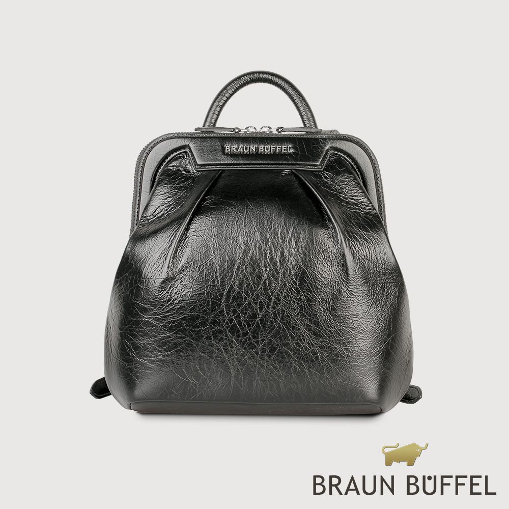 BRAUN BUFFEL 德國小金牛 台灣總代理 安娜格 後背包-黑/BF827-71-BK