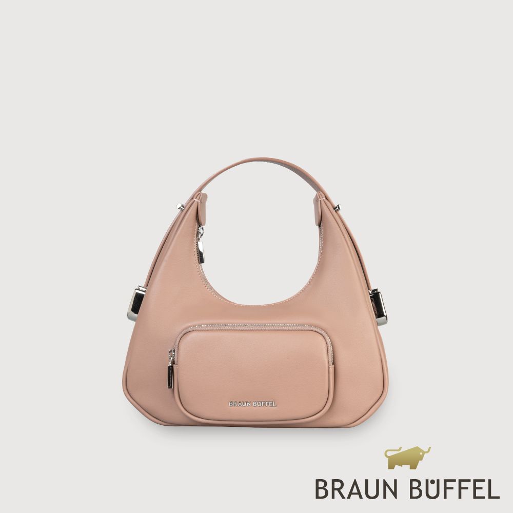 BRAUN BUFFEL 德國小金牛 台灣總代理 瑞雅 小肩包-藕粉色/BF848-26-CG