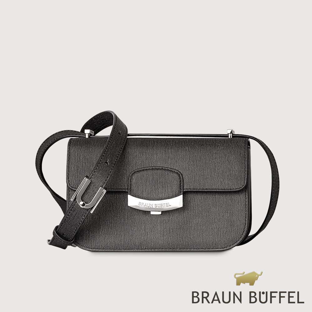 BRAUN BUFFEL 德國小金牛 台灣總代理 雅拉 大斜背包-黑色/BF851-11-BK