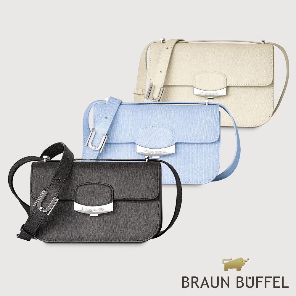 BRAUN BUFFEL 德國小金牛 台灣總代理 雅拉 大斜背包-黑色/BF851-11-BK