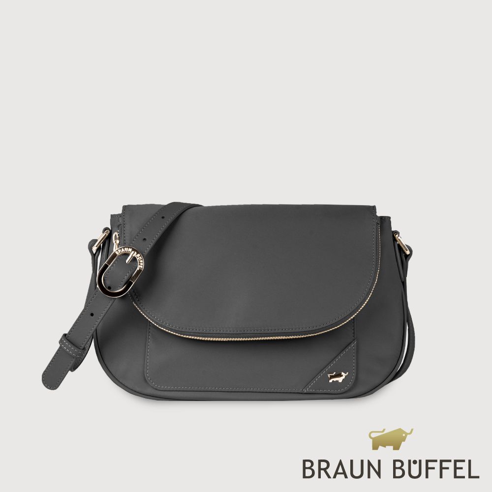 BRAUN BUFFEL 德國小金牛 台灣總代理 瑪普爾 斜背包-黑色/BF837-13-BK