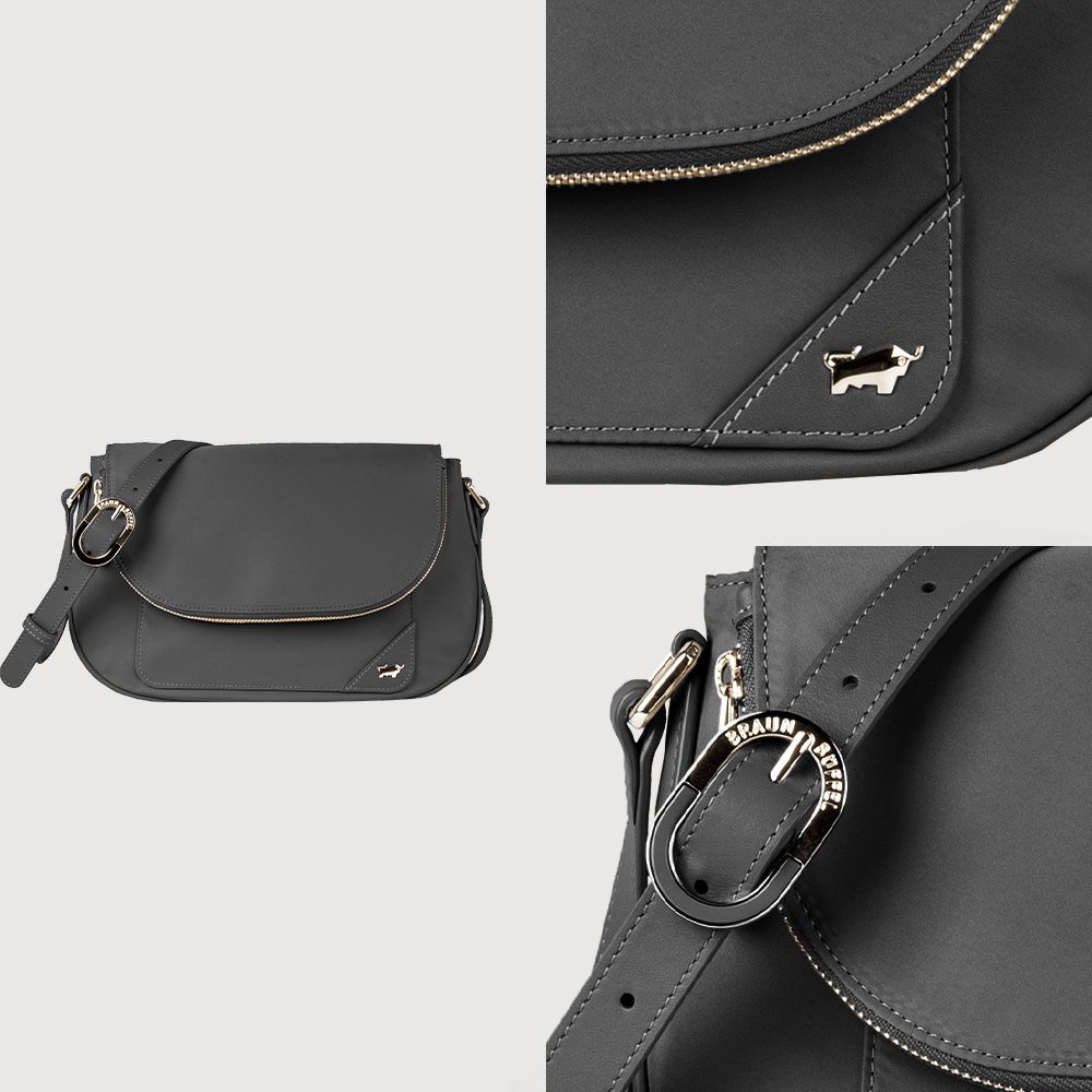 BRAUN BUFFEL 德國小金牛 台灣總代理 瑪普爾 斜背包-黑色/BF837-13-BK