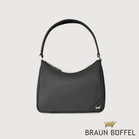 BRAUN BUFFEL 德國小金牛 台灣總代理 瑪普爾 肩包-黑色/BF837-27-BK