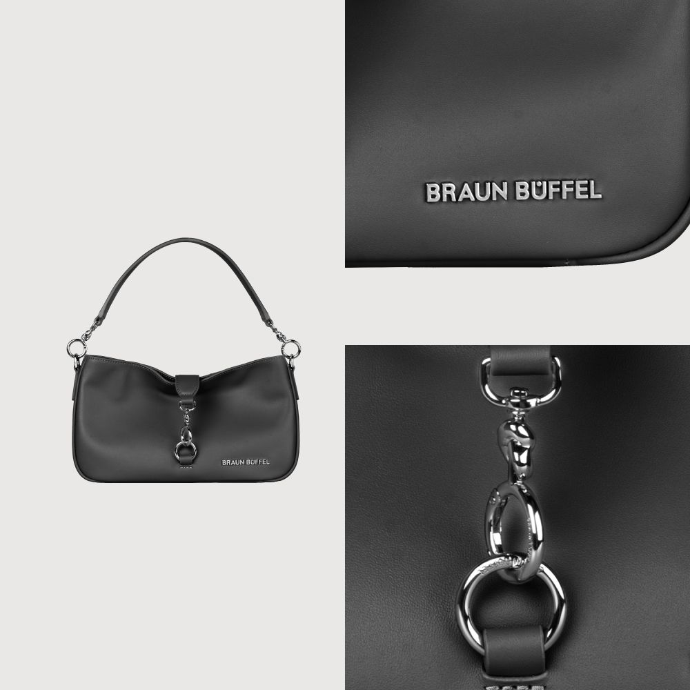 BRAUN BUFFEL 德國小金牛 台灣總代理 馬克西 小肩包-黑/BF847-26-BK