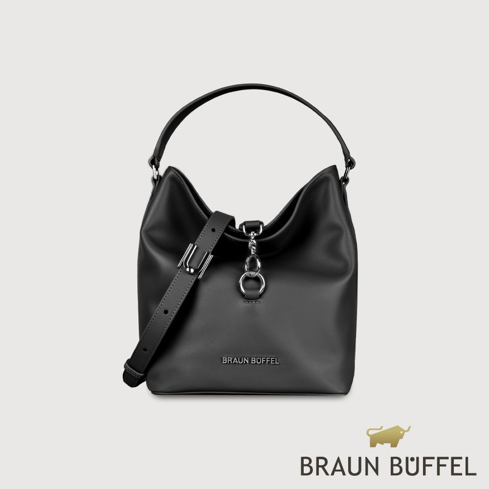 BRAUN BUFFEL 德國小金牛 台灣總代理 馬克西 肩包-黑/BF847-32-BK