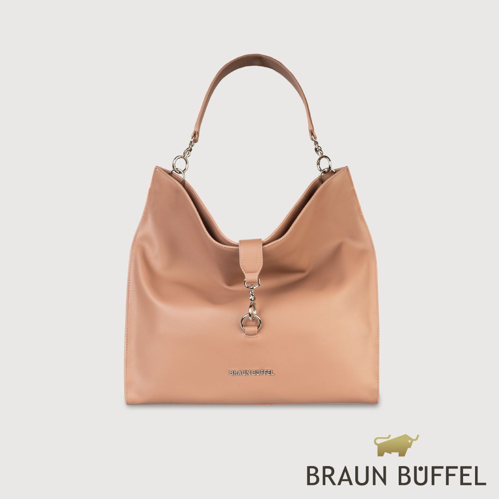 BRAUN BUFFEL 德國小金牛 台灣總代理 馬克西 大肩包-藕粉色/BF847-53-CG