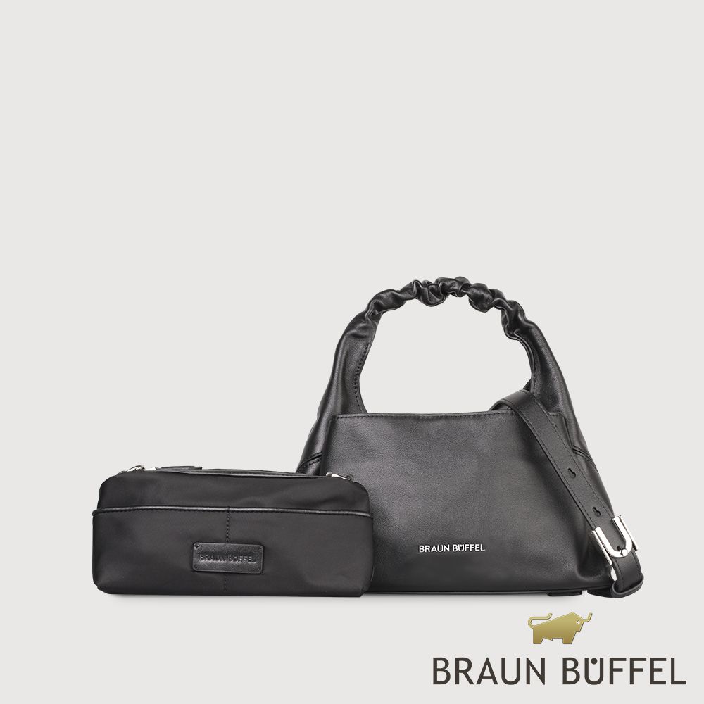 BRAUN BUFFEL 德國小金牛 台灣總代理 薇拉-A 附背帶小肩包-黑/ BF850-51-BK