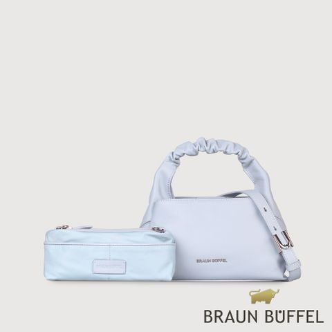 BRAUN BUFFEL 德國小金牛 台灣總代理 薇拉-A 附背帶小肩包-淡藍色/BF850-51-CBL