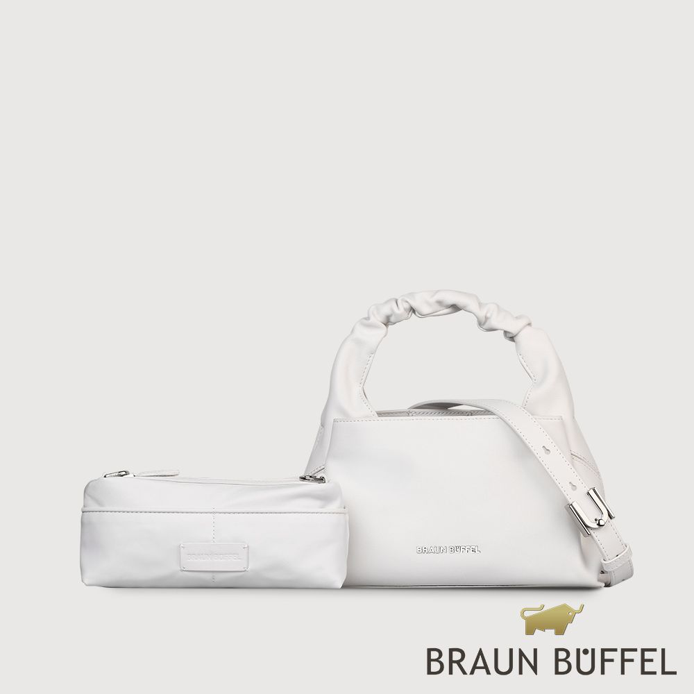 BRAUN BUFFEL 德國小金牛 台灣總代理 薇拉-A 附背帶小肩包-白色/BF850-51-WT