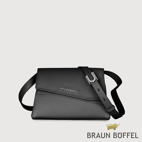 BRAUN BUFFEL 德國小金牛 台灣總代理 阿格瑪 小斜背包-黑色/BF826-11-BK