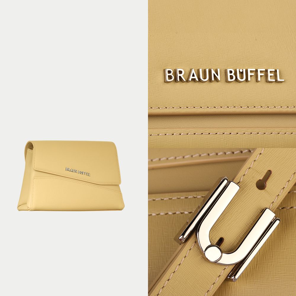 BRAUN BUFFEL 德國小金牛 台灣總代理 阿格瑪 小斜背包-淺棕色/BF826-11-CR