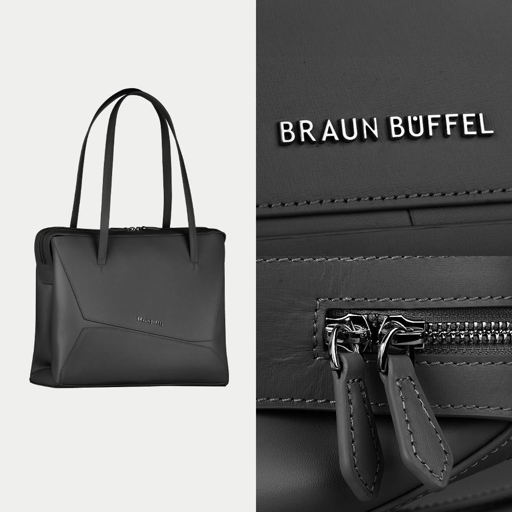 BRAUN BUFFEL 德國小金牛 台灣總代理 阿格瑪 托特包-黑色/BF826-58-BK