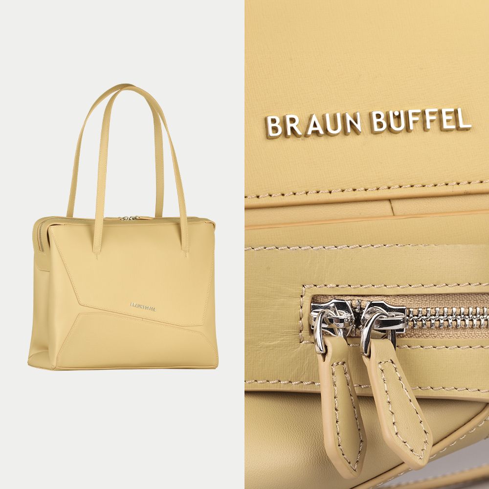 BRAUN BUFFEL 德國小金牛 台灣總代理 阿格瑪 托特包-淺棕色/BF826-58-CR