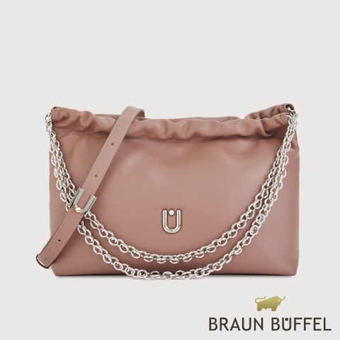【BRAUN BUFFEL 德國小金牛】台灣總代理 艾拉 肩包-藕粉色/BF844-52-CG