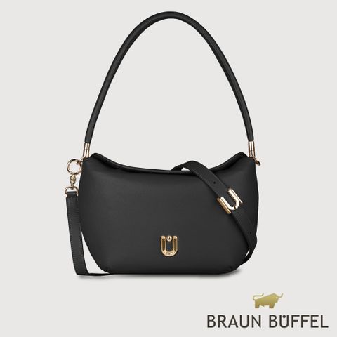 【BRAUN BUFFEL 德國小金牛】台灣總代理 艾拉娜 小肩包-黑色/BF846-26-BK