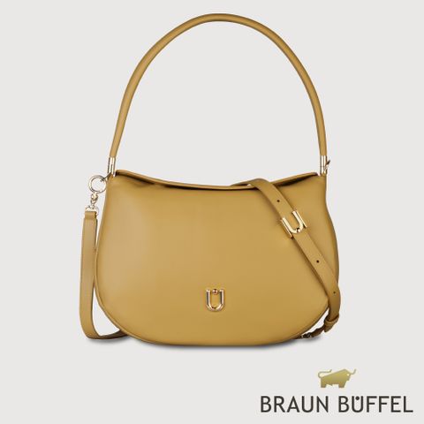 【BRAUN BUFFEL 德國小金牛】台灣總代理 艾拉娜 大肩包-淺棕色/BF846-27-CR