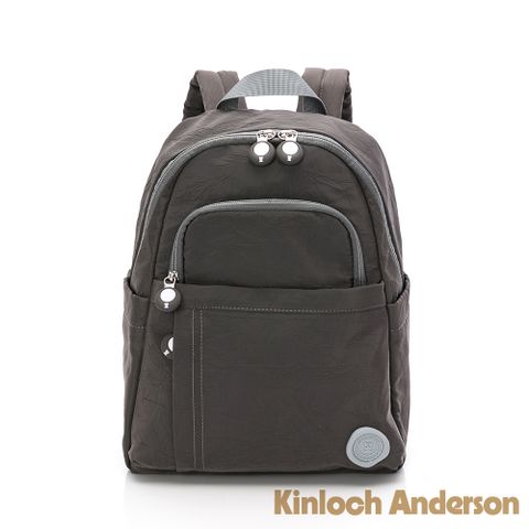 Kinloch anderson 金安德森 River 皺褶感前袋拉鍊後背包-霧灰