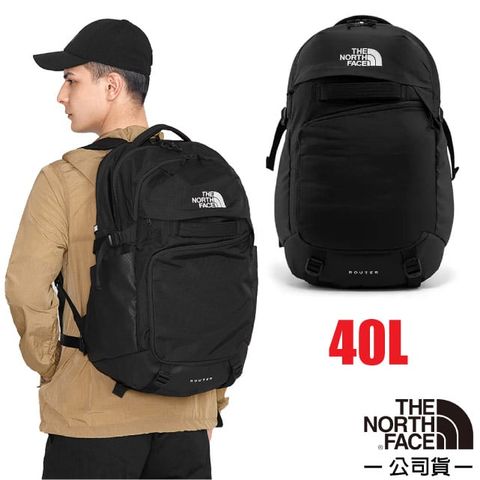 The North Face 北面 Router 多功能耐磨大容量後背包40L.17吋筆電書包.通勤背包.雙肩休閒旅遊背包