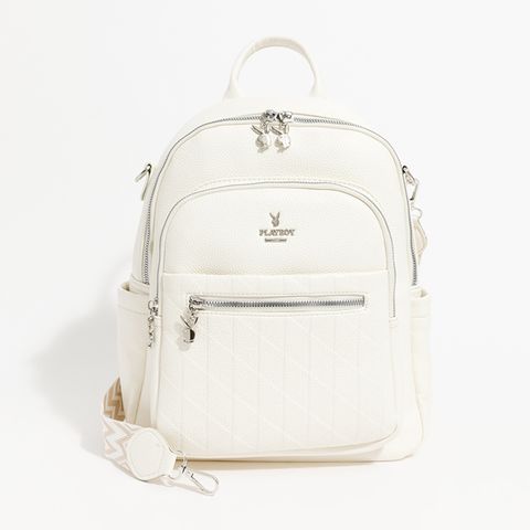 PLAYBOY - 後背包附短背帶  Fervor系列 - 白色