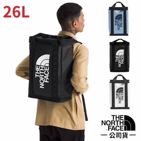 The North Face 北面 大Logo 26L 多功能日用減壓雙肩背包/書包(900D防水布料)/15吋筆記型電腦隔間.通勤上課旅遊/3KYF