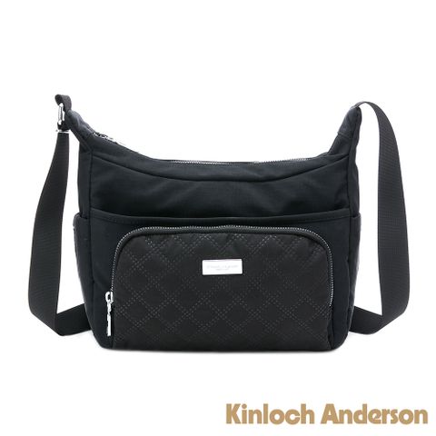 【金安德森】Harriet 菱格紋船型斜側包-經典黑