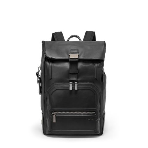 TUMI Harrison Osborn 捲頂背包 in 亮黑色
