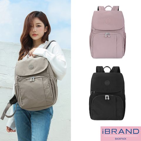iBrand 後背包 輕盈防潑水實用好收納媽媽包後背包(多色任選)