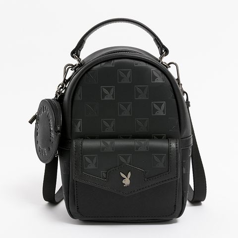 PLAYBOY - 後背包-可斜背  Modishly系列 - 黑色