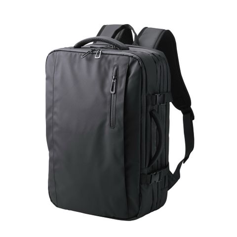 ELECOM 大容量可擴充防潑水多功能後背包(33L)-黑