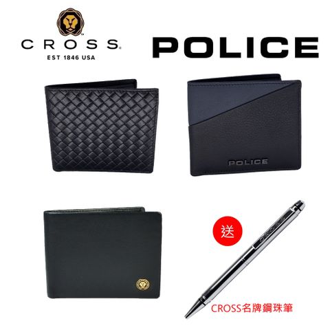 CROSS X POLICE 頂級NAPPA小牛皮皮夾(贈送CROSS鋼珠筆)