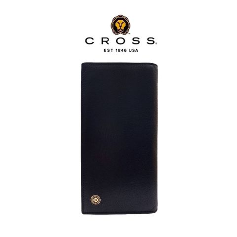 CROSS 經典頂級NAPPA小牛皮LOGO 22卡1零錢袋查爾斯系列長夾(黑色)