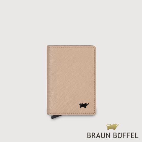 【BRAUN BUFFEL 德國小金牛】台灣總代理 瑾-A 2卡名片夾-暖沙色/BF556-123-TT