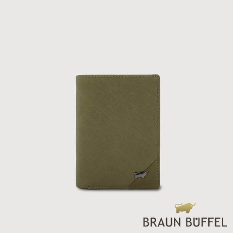 【BRAUN BUFFEL 德國小金牛】台灣總代理 加利恩-A 4卡名片夾-橄欖綠/BF561-143-MIO