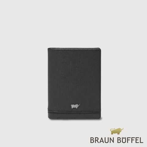 【BRAUN BUFFEL 德國小金牛】台灣總代理 維克多-D 名片夾-黑色/BF512-141-BK