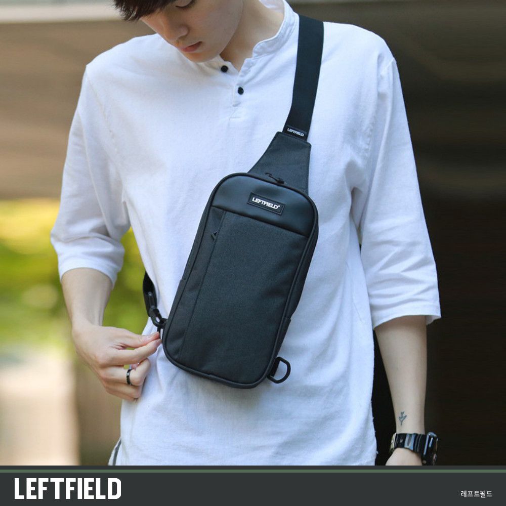 WHOSE BAG 韓國製 皮革拼接牛津布斜背包 側背包 男包 女包 胸包 NO.LF720