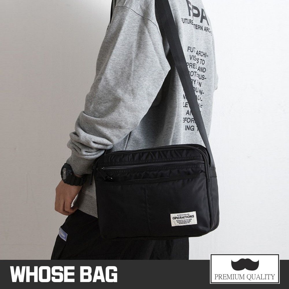 WHOSE BAG 簡約防水雙層大容量斜背包 側背包 男包 女包 肩背包 單肩包 NO.WBOM002