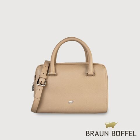 BRAUN BUFFEL 德國小金牛 台灣總代理 依雅娜 小波士頓包-奶茶棕/BF853-35-SVM