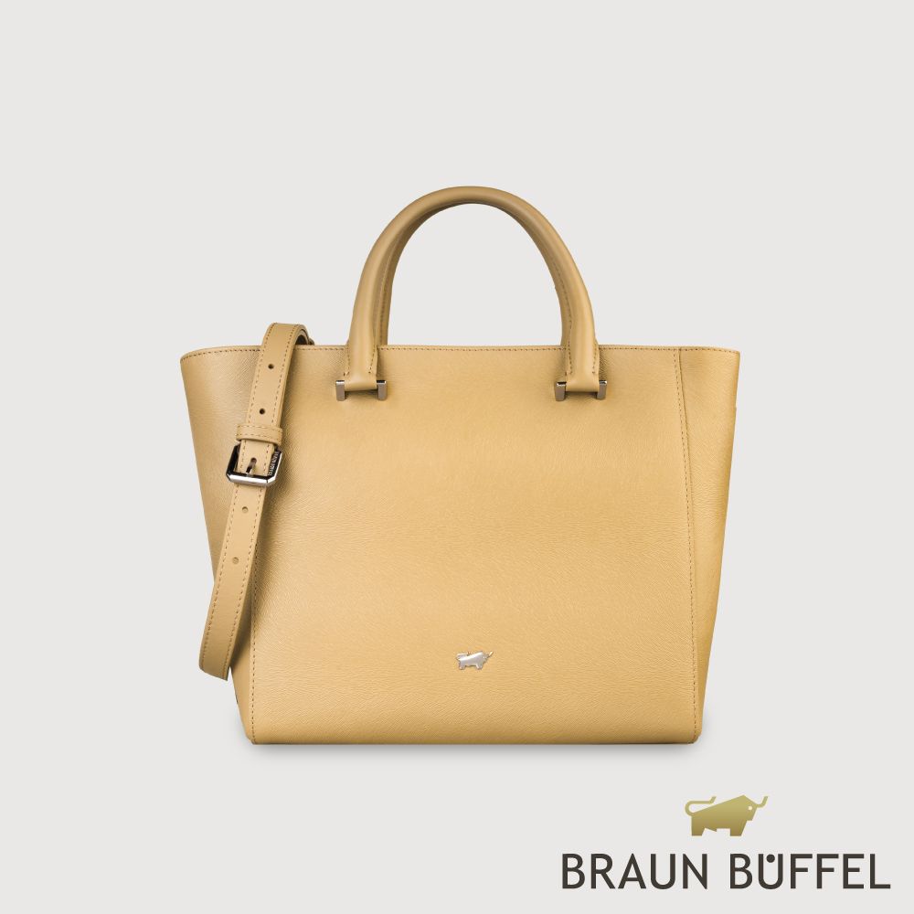 BRAUN BUFFEL 德國小金牛 台灣總代理 依雅娜 大托特包-淺棕色/BF853-56-CR