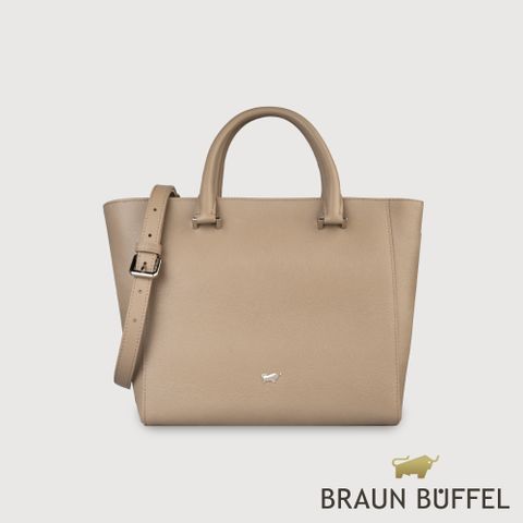 BRAUN BUFFEL 德國小金牛 台灣總代理 依雅娜 大托特包-奶茶棕/BF853-56-SVM