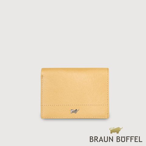 BRAUN BUFFEL 德國小金牛 台灣總代理 依雅娜 名片夾-淺棕色/BF853-141-CR