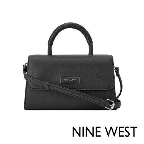 NINE WEST REID 純色掀蓋斜背包-黑色(563478)